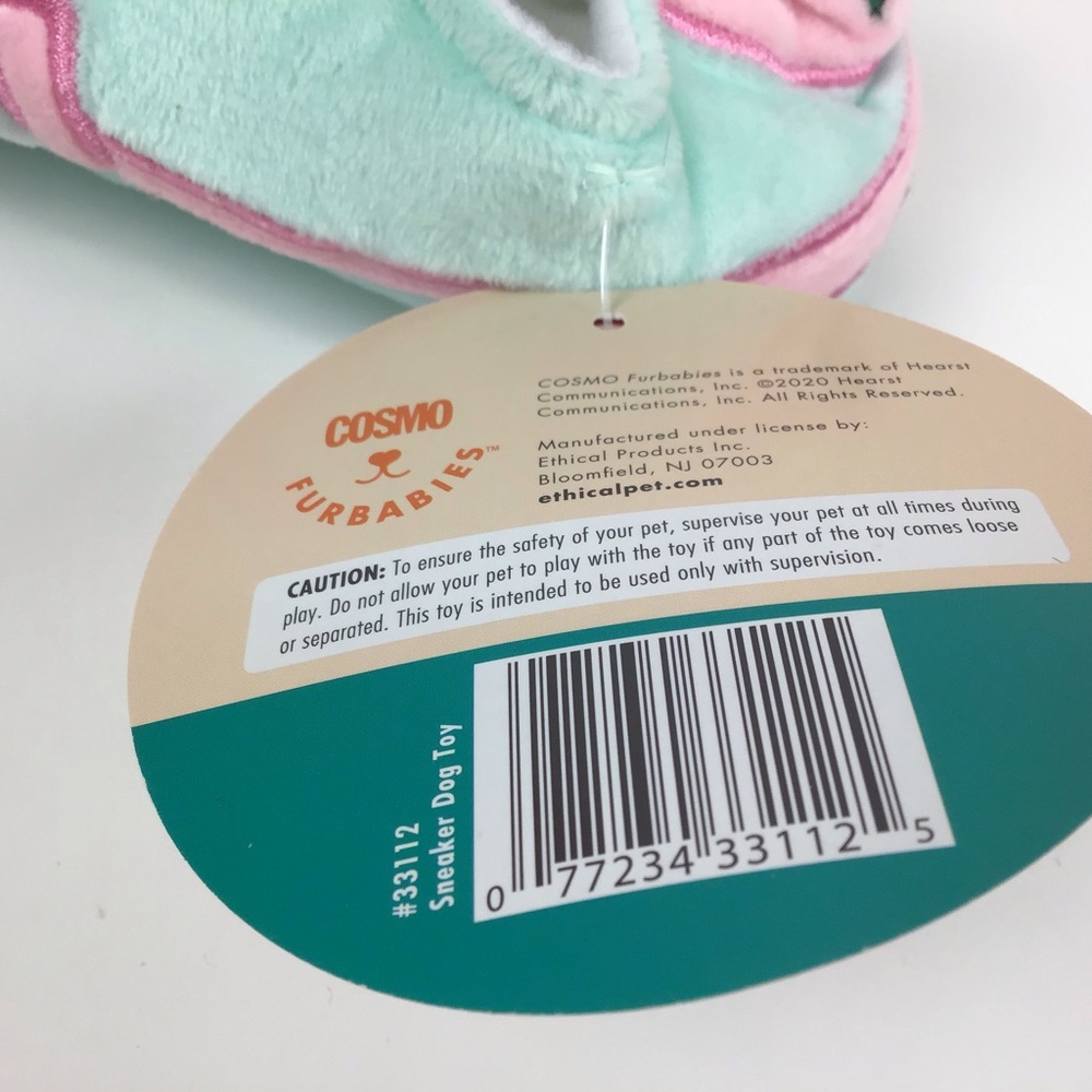 Cosmo Furbabies Squeaky Sneaker Dog Toy-Plush and Rope,Crinkle Paper - Picture 3 of 4